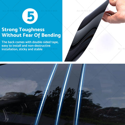 6 x Black Pillar Post Covers for Honda Civic Sedan (2006-2011)