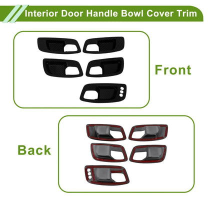 Interior Door Handle Bowl Cover Trim for Dodge Charger (2011-2021) 5 x ABS