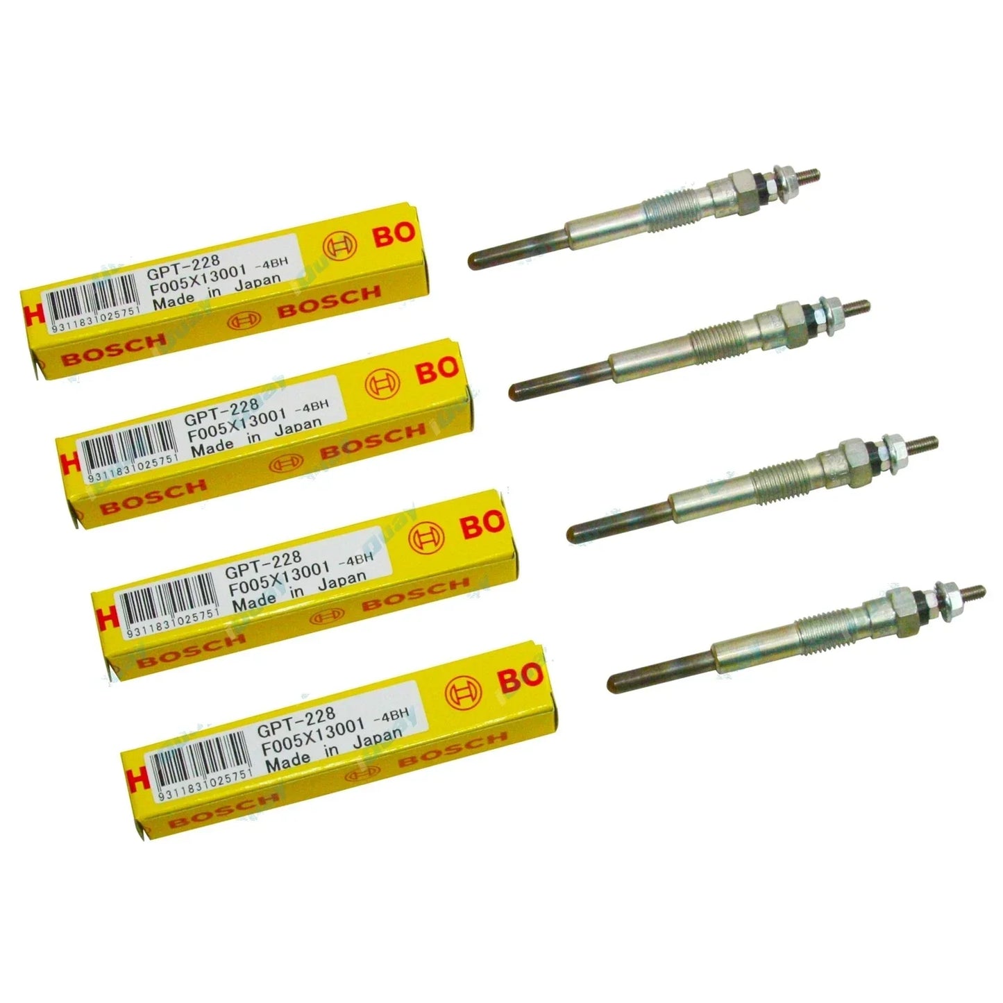 4 24v Bosch Glow Plugs for Toyota Coaster BB21 BB40 86-99 Diesel 4cy 3B 3.4L