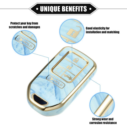 Key Fob Cover for Honda Accord CR-V 5 Button Soft TPU Blue (2016-2023)