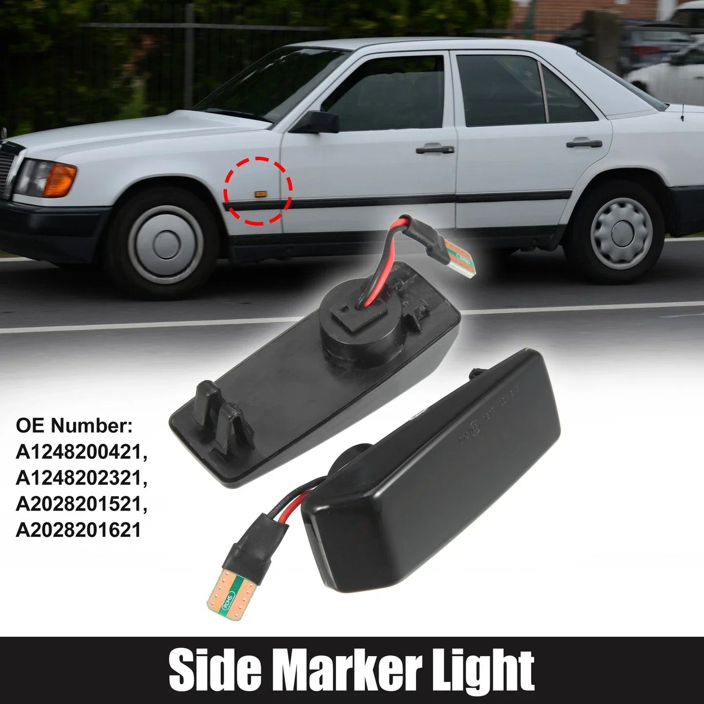 Pair Side Marker Lights for Mercedes-Benz (A-Class, C-Class, E-Class)
