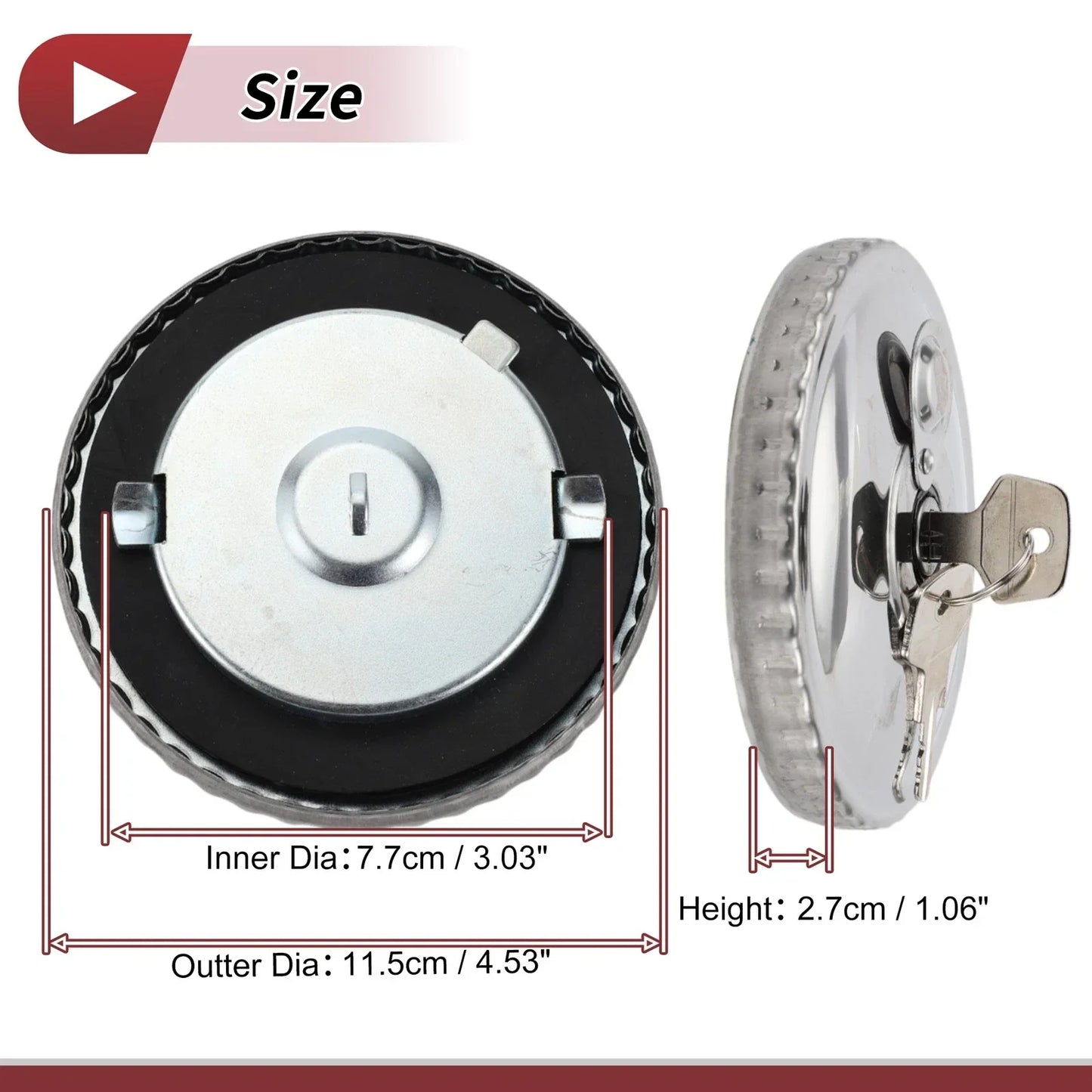 Locking Gas Cap with 2 Keys for Mercedes Benz