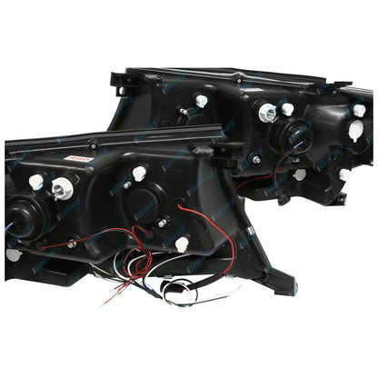 Angel-eye Projector LED BLACK Headlights for Toyota Landcruiser 200 07-15