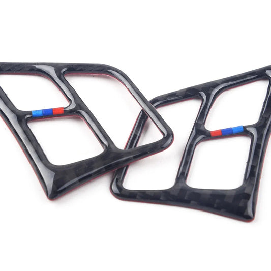 2 x Carbon Fiber Steering Wheel Knobs Covers for BMW 3 Series E90 (2005-2012)