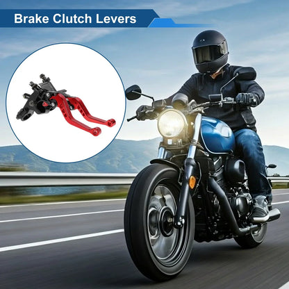 Adjustable Short Brake Clutch Levers for Honda - Solid Red