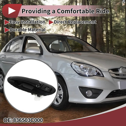 Exterior Door Handle for Hyundai Sonata Front Right Black ABS (2011-2014)