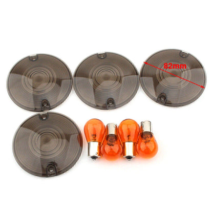 Smoked Turn Signal Light Cover Lens for Harley Classic FLHTC (1997-2009)