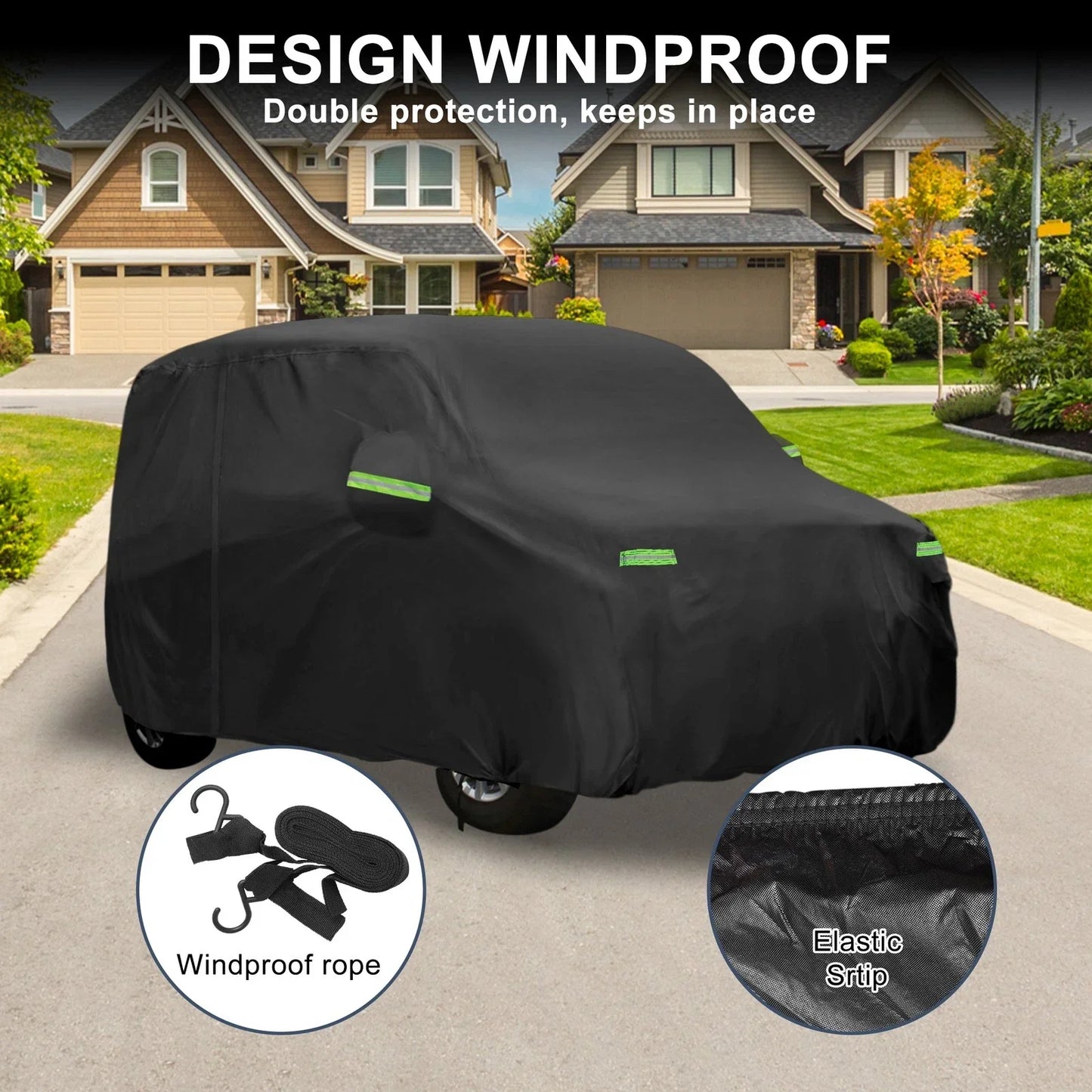 Waterproof Car Cover for Honda N-WGN, Inner Cotton, Black, 350x148x143cm