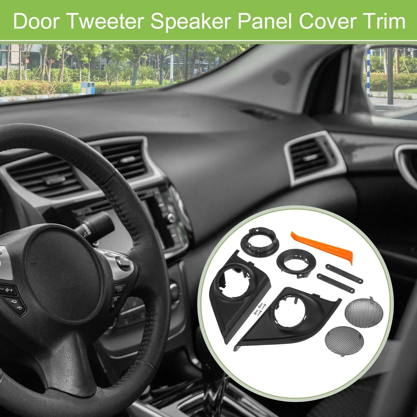 A Pillar Door Tweeter Speaker Cover Trim for Honda CR-V (2017-2019) Black