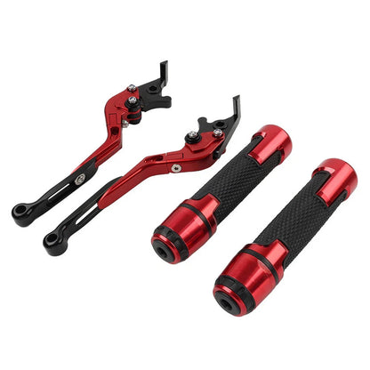 Red Extendable Brake Clutch Levers Grips Set for BMW F650GS (2002-2007)