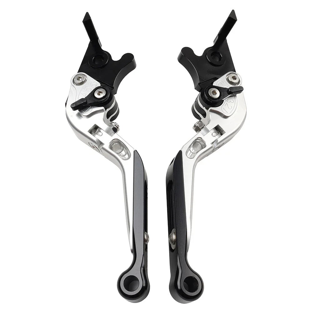CNC Silver Extendable Brake Clutch Levers for Kawasaki Ninja 125 250 (2018-2023)