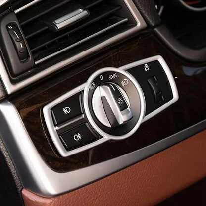 LED Headlight Switch Button Cover Trim for BMW 5 7 Series F10 F11 F01 F04 X3 (2010-2017)