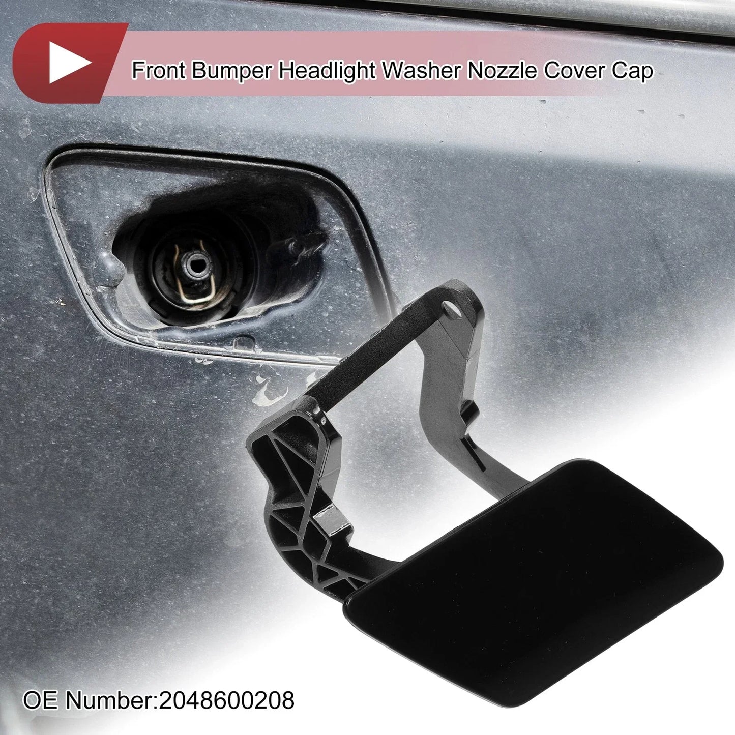 Front Right Washer Nozzle Cover for Mercedes-Benz GLK350 (2010-2015) Black