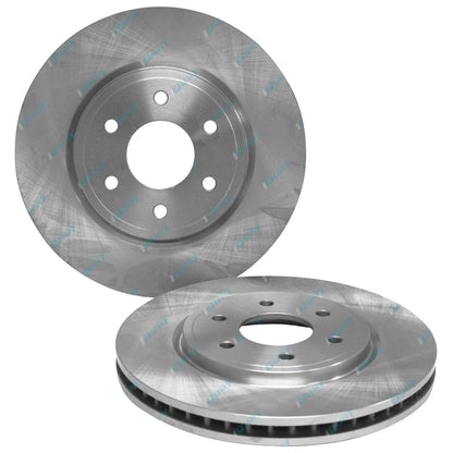 2 Front Disc Brake Rotors + Pads Set Navara D40 Ute 2wd 4x4 2005-12 16" Wheels