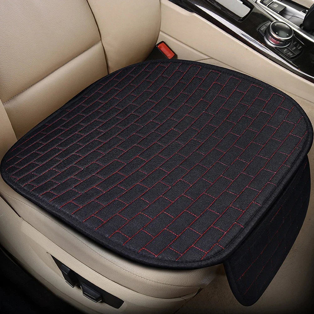 Front Car Seat Covers for Universal Fit - Protective Black Seat Mat Cover