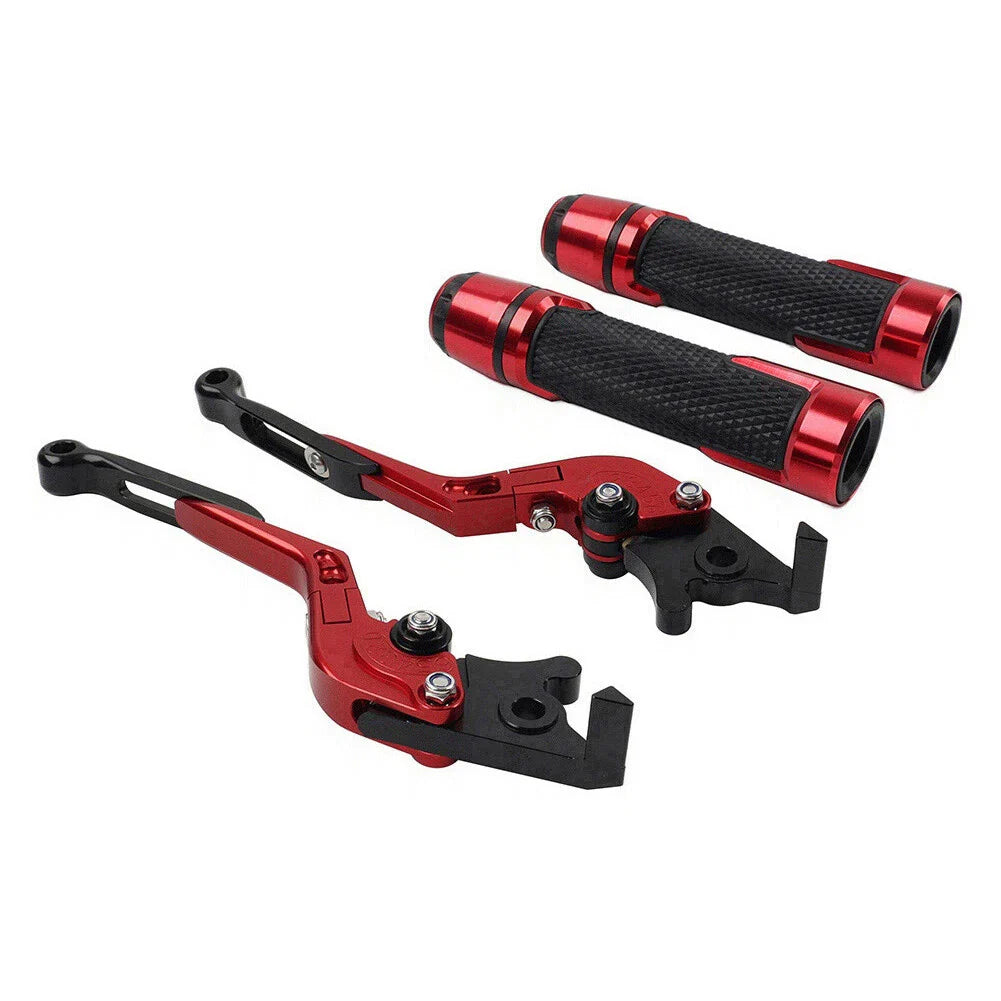 Red Extendable Brake Clutch Lever Grip Set for Yamaha XSR900 (2016-2023)