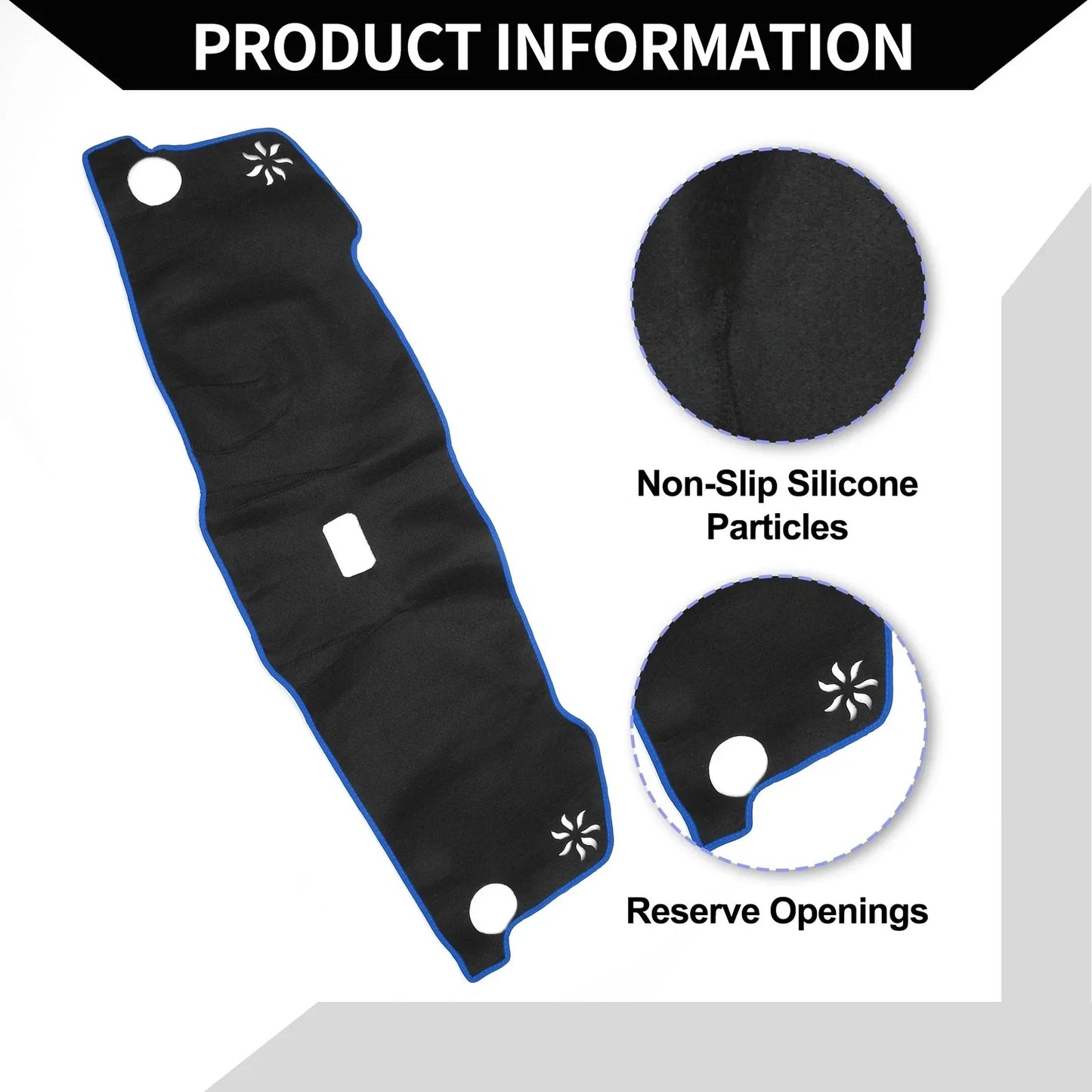 Dashboard Cover Mat for Honda Vezel RV3-RV6 (2021-2024) Black Blue Set