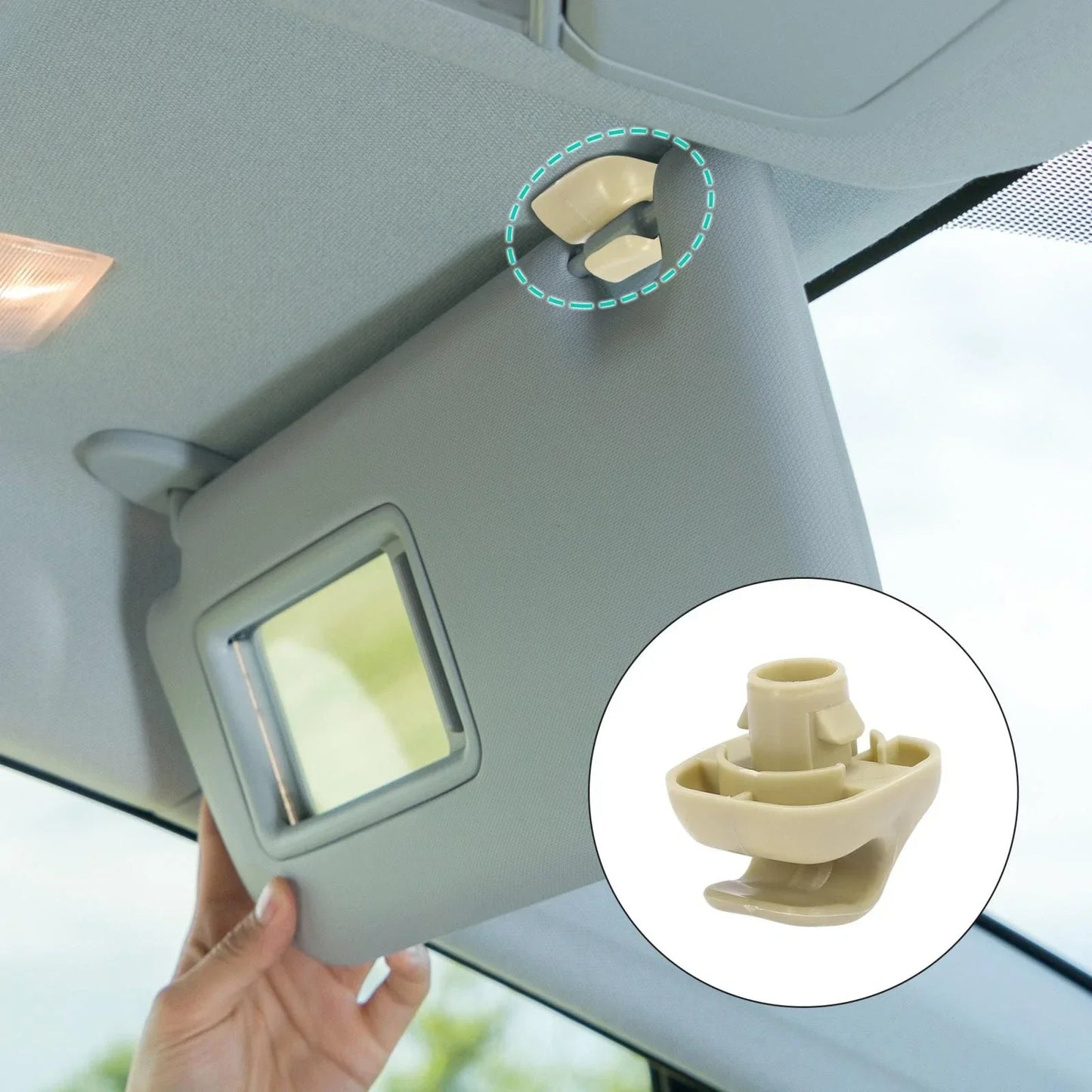 Beige Car Sun Visor Hook Clip Retainer for Honda Civic (1996-2008)