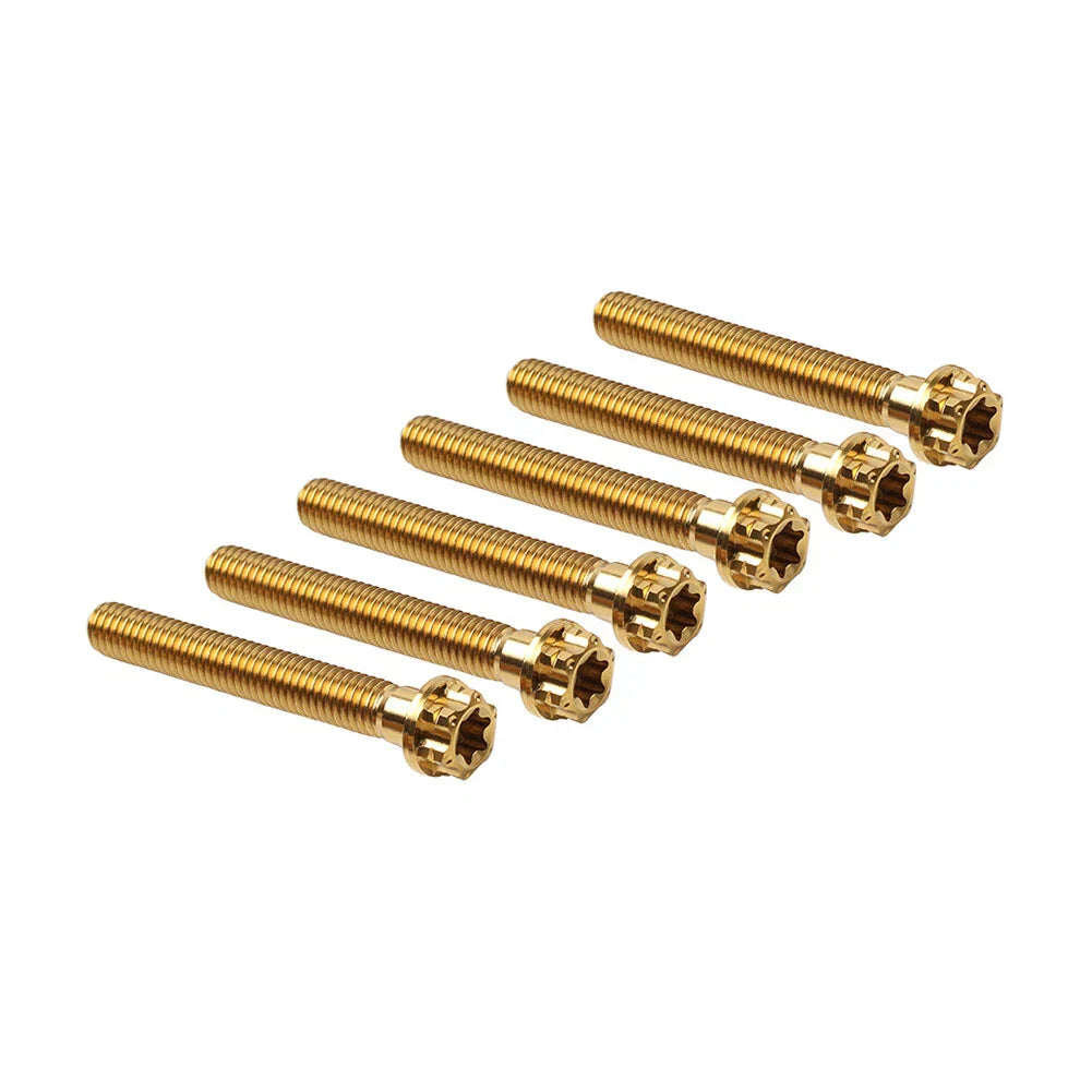 6 x M8x45mm Titanium Torx Head Flange Screws for Motorcycle Bike