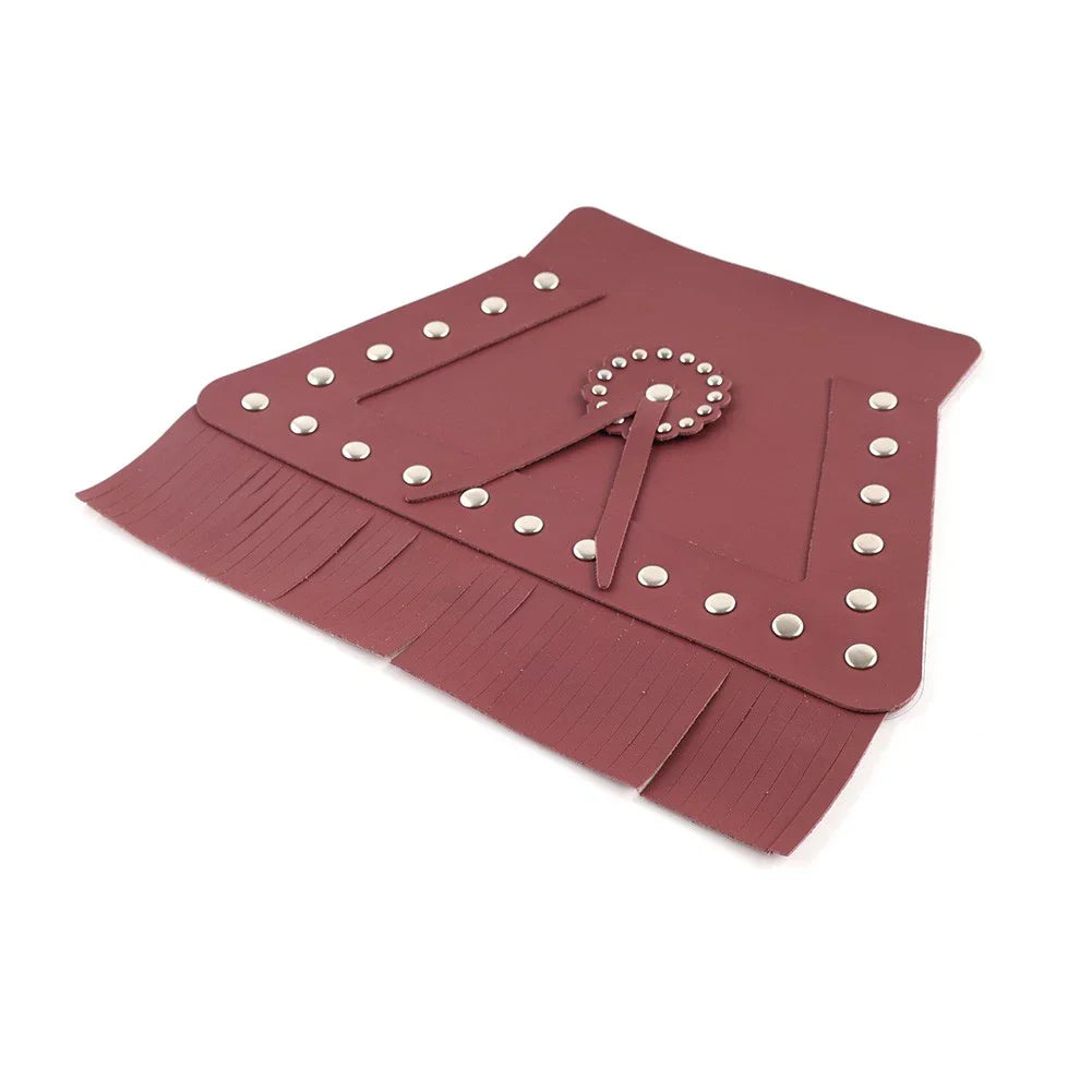 Leather Rear Fender Mud Flap Cover w/Fringe for Harley Motorcycle