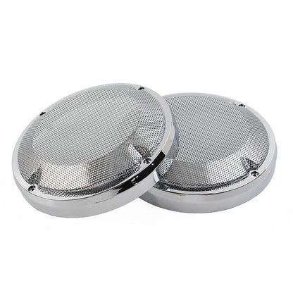 6.5" Saddlebag Lid Speaker Grill Covers for Harley Touring (1983-2020)  Chrome