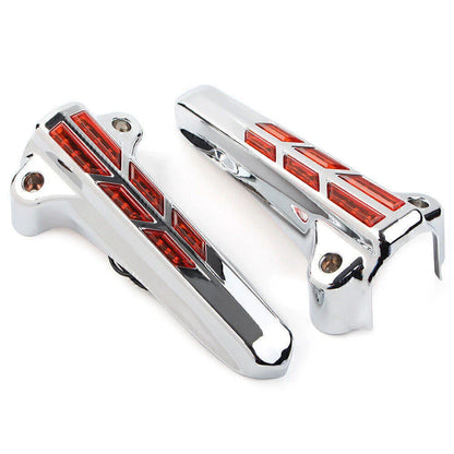 ABS Front Lower Fork Leg Covers Amber LED for Harley FLHR FLHTK FLHX (14-20)