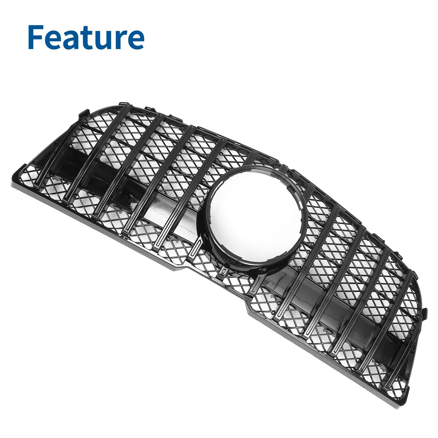 Front Upper Bumper Grille for Mercedes-Benz GLK300 (2013-2015) Gloss Black