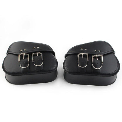 Black PU Leather Saddle Bags for Sportster Dyna Motorcycle