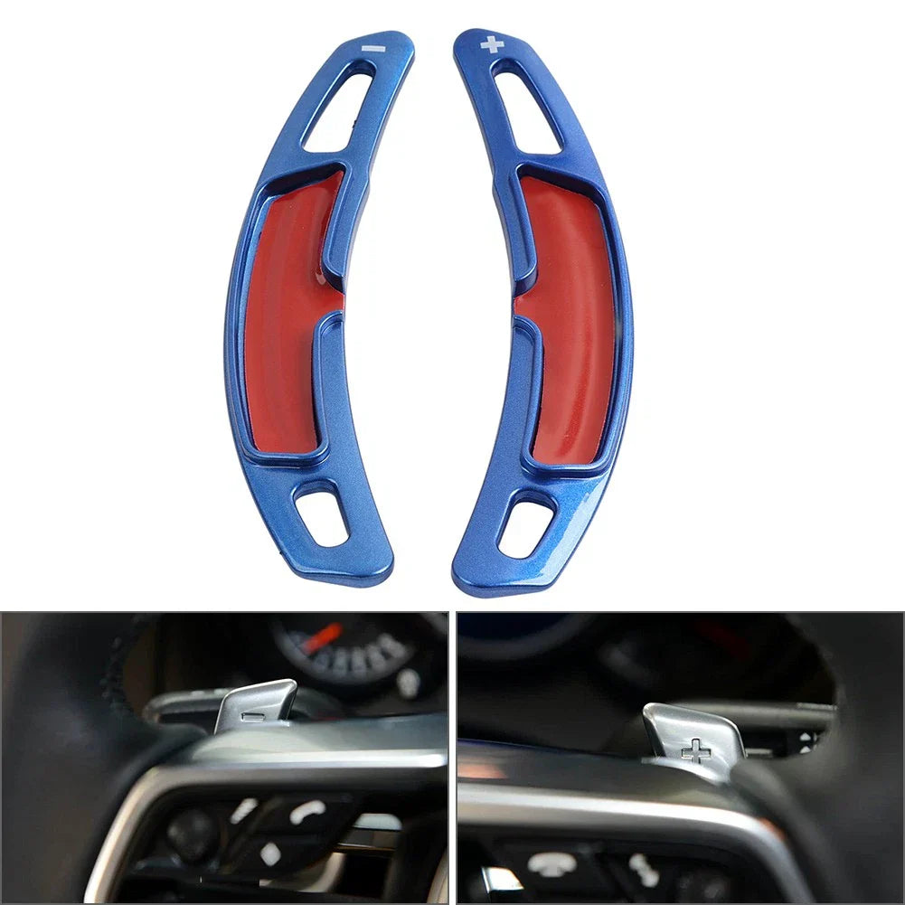 Blue Steering Wheel Shifter Paddle Extensions for Porsche Panamera 991 (2010-2016)