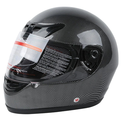 Carbon Fiber Black DOT Flip Up Full Face Motorcycle Helmet S M L XL