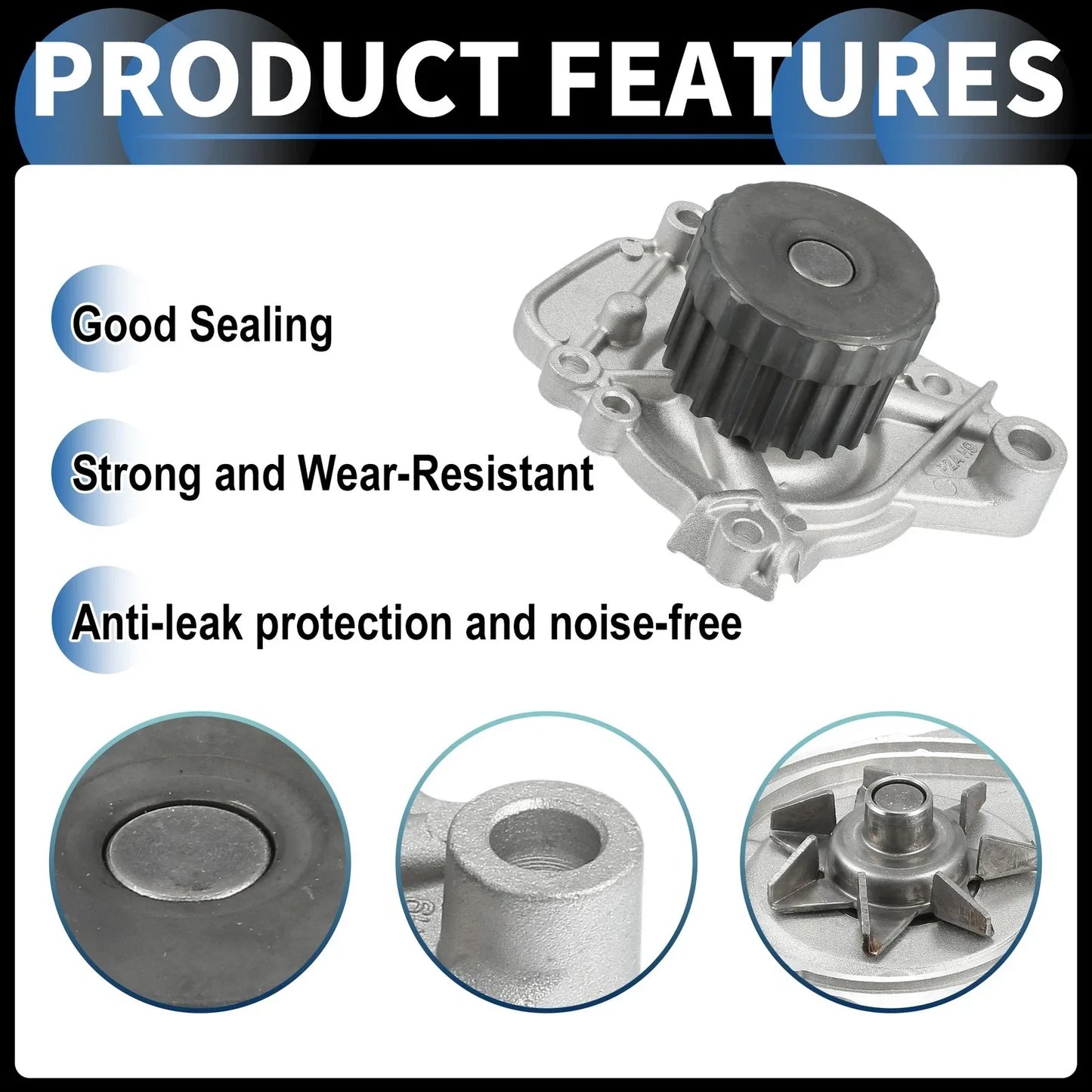 Water Pump for Honda Civic 1.7L 2001-2005 with Seals Kit