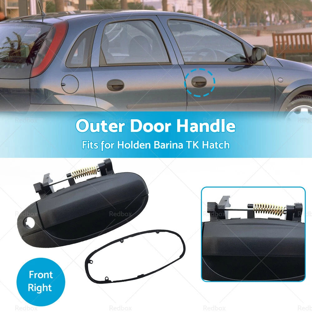 Black Front Outer RH Right Hand Door Handle for Holden Barina TK (2005-2011)