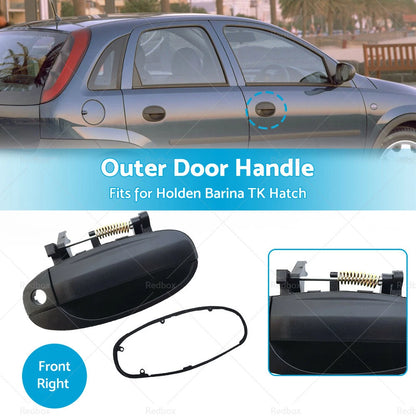 Black Front Outer RH Right Hand Door Handle for Holden Barina TK (2005-2011)