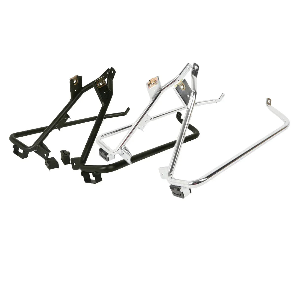 Chrome/Black Saddlebag Brackets for Harley Touring (2009-2013)