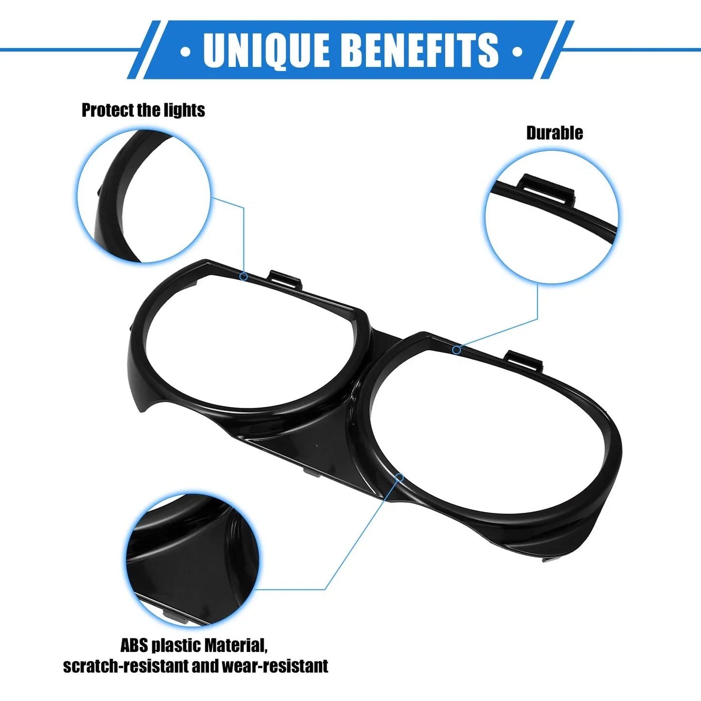 Front Left Right Side Headlight Trim Rings for Dodge Challenger (2015-2023)