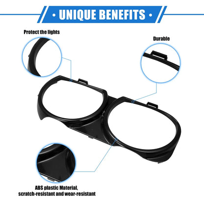Front Left Right Side Headlight Trim Rings for Dodge Challenger (2015-2023)