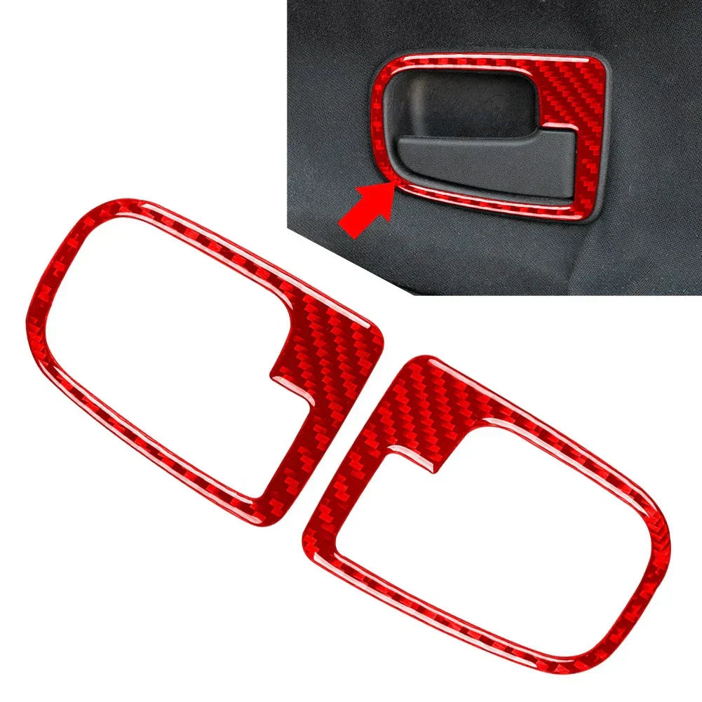Carbon Fiber Red Interior Door Handle Cover Trim for BMW 3 Series (1991-1999)