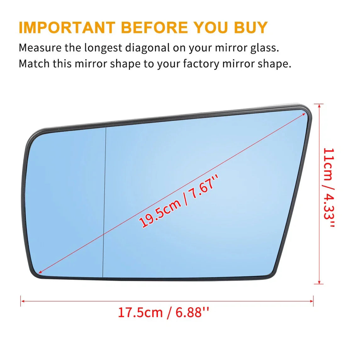 Heated Driver Left Side Mirror Glass for Mercedes-Benz C220 C280 E420 (1994-2002)