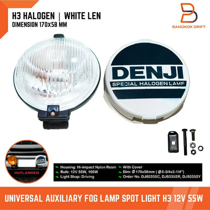 6" Denji White Fog Light Spot Lamp with Cover for Universal