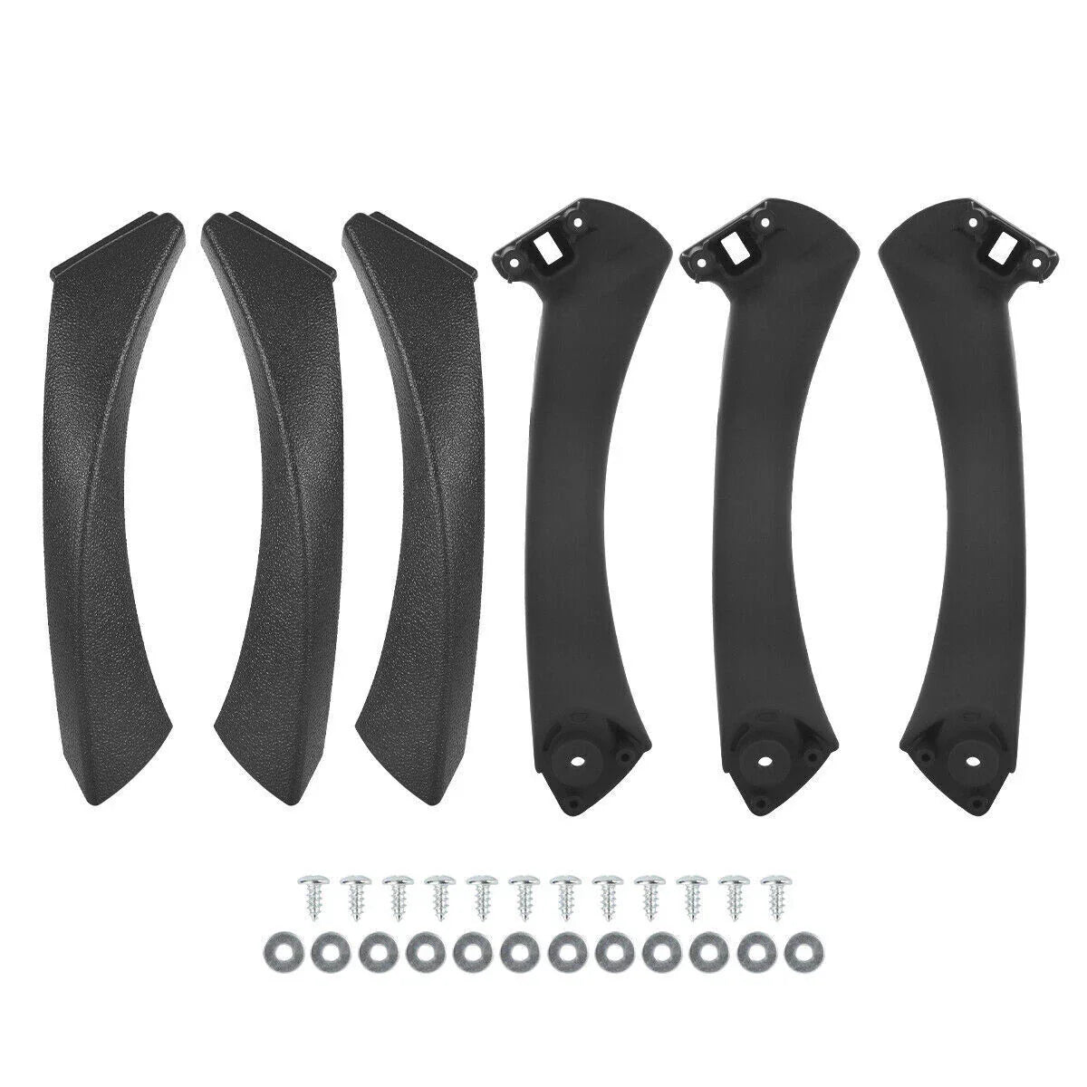 6 x Black Inner Door Panel Handle Pull Trim Covers for BMW E90 3 Series (2007-2013)