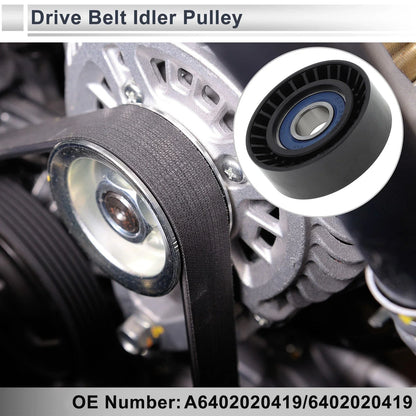 Drive Belt Idler Pulley for Mercedes-Benz A-Class (1997-2001) Black