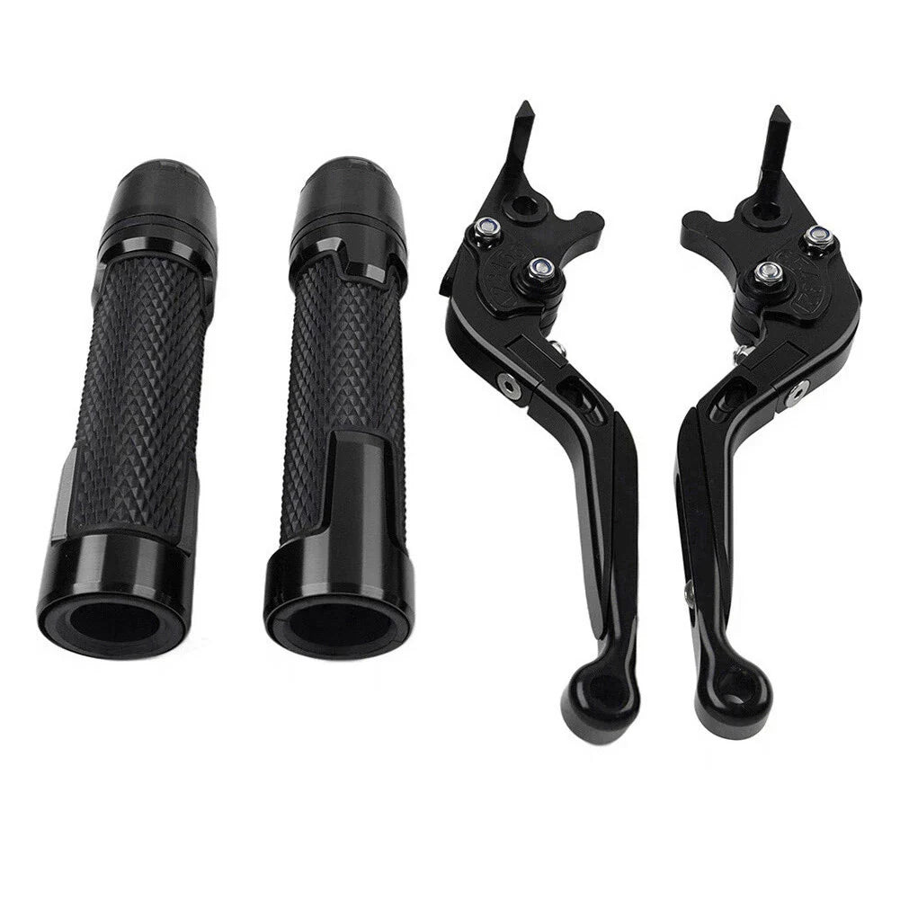 Black Extendable Brake Clutch Levers Grips Set for Suzuki DL1000 (2002-2023)