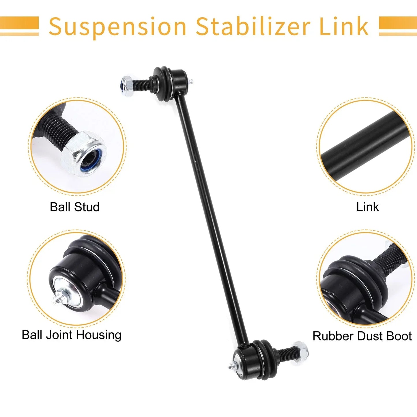 Front Stabiliser Sway Bar Link Set with Bushing for Dodge Caravan (2008-2020)