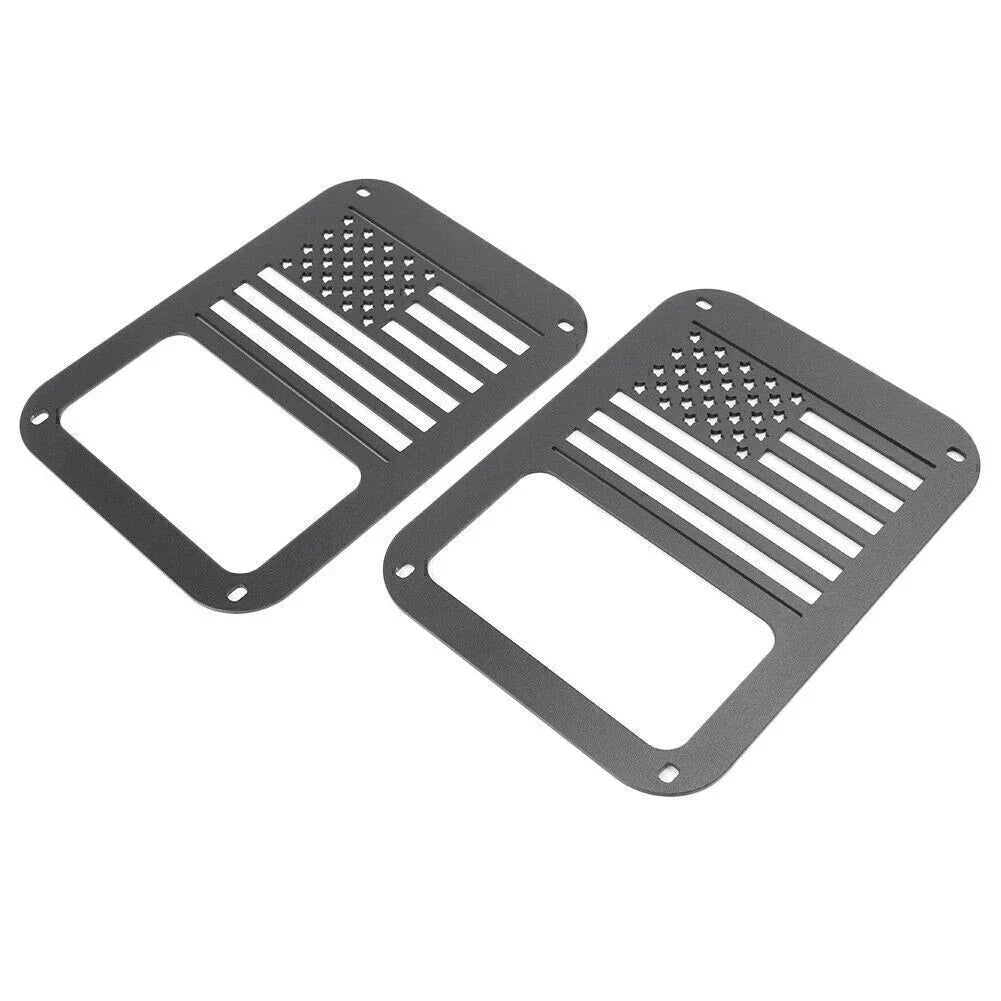 Rear American Flag Tail Light Covers for Jeep Wrangler JK (2007-2016)