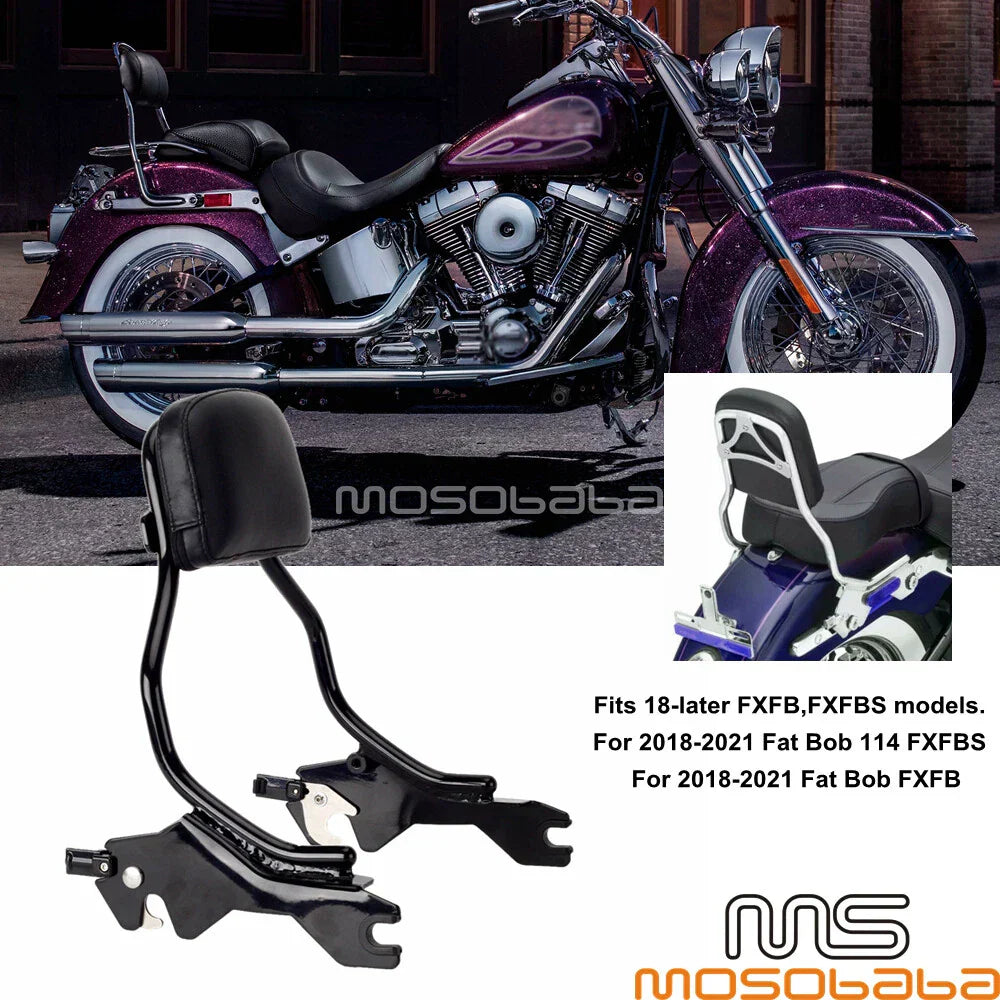 Passenger Sissy Bar Backrest for Harley Fat Bob FXFB FXFBS (2018-2021)
