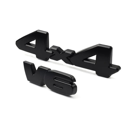 V6 4x4 3D Tailgate Emblem Badge Overlays for Toyota Tacoma, 4Runner, Tundra