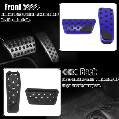 Blue Brake Gas Accelerator Pedal Cover Set for Dodge Charger (2009-2019)