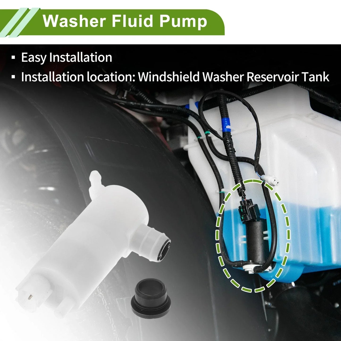 Windshield Washer Pump w/Grommet for Dodge (2011-2019)