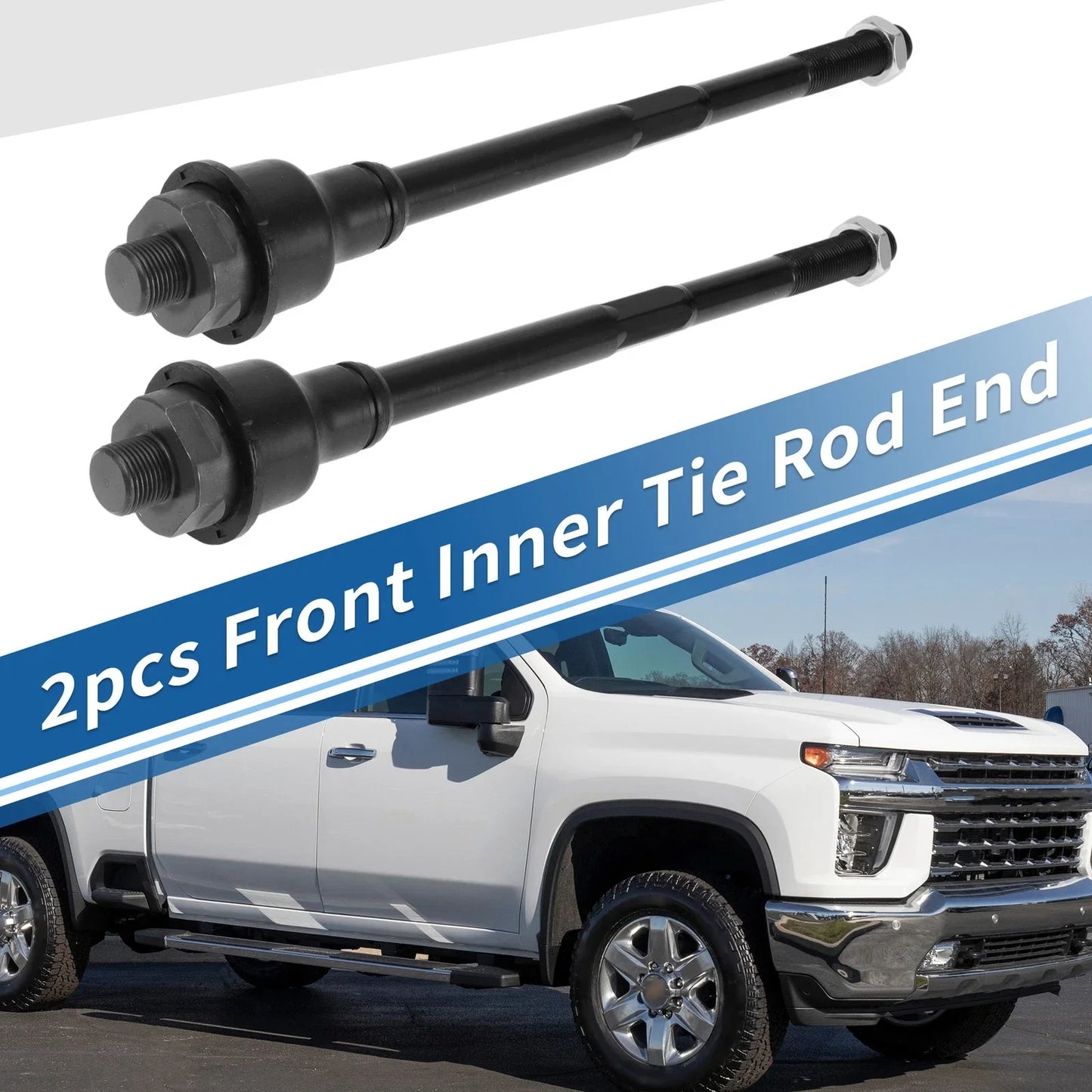 2 x Front Inner Tie Rod End Links for Chevrolet Silverado 2500 HD (2011-2019)