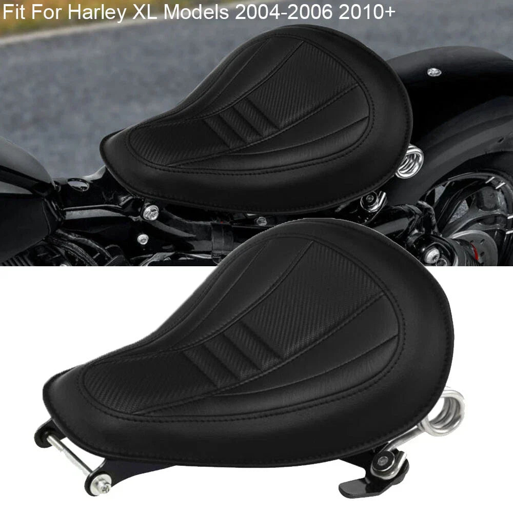 Black Solo Rider Driver Seat for Harley Sportster XL883 XL1200 (2004-2006)